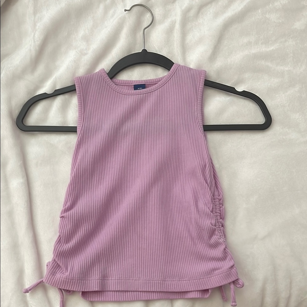 Old Navy Purple Ruched Tie Front Tank Top
